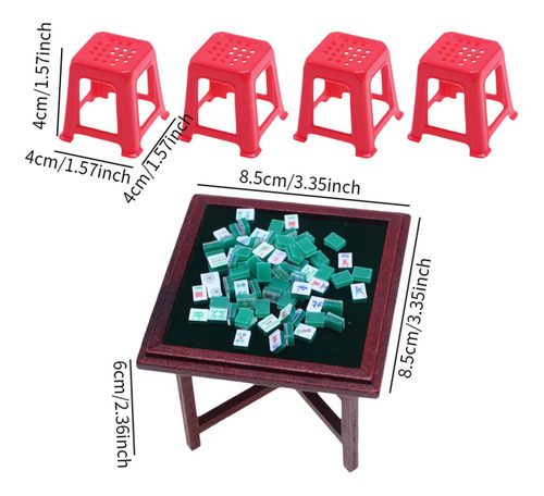 Juego De Mahjong En Miniatura Para Silla De Mesa De Mahjong