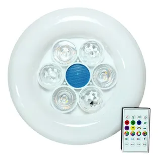 Foco Led Rgb Con Bocina Bluetooth 60w, Control Remoto