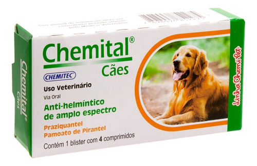 Kit C/ 10 Chemital Vermífugo Para Cães Com 4 Comprimidos