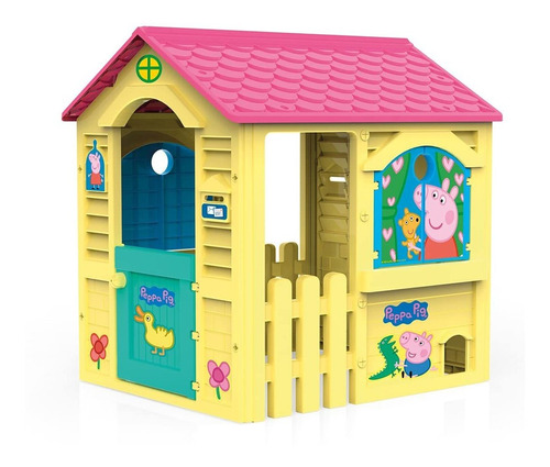 Casa De Juegos Plástica Peppa Pig P/ Niños 1.04mx84cmx1.03m 