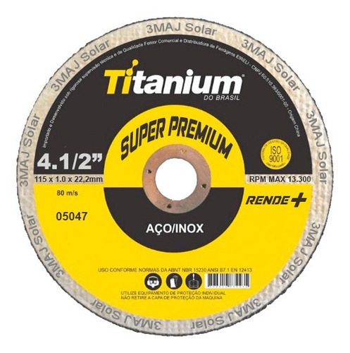 Imagem 3 de 4 de Kit 50 Disco Corte Fino Inox 4.1/2x1,0 Esmerilhadeira 115mm