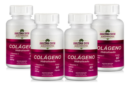 Kit Colágeno Com Vitaminas 240 Capsulas De 500 Mg