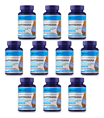 10 - Quitosana C/ Psyllium + Picolinato E Spirulina Muwiz