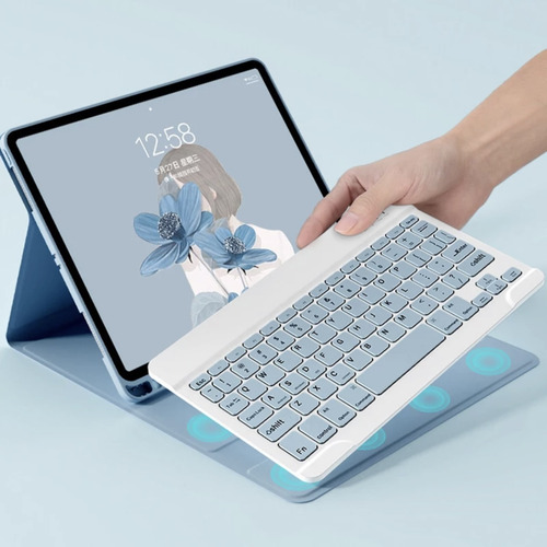 Funda Con Teclado + Mouse Para Lenovo Tab M10 Plus 3 Gen