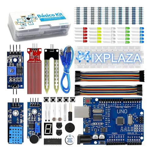 Kit Compatible para Arduino UNO R3 con Placa CH340, Protoboard y ...