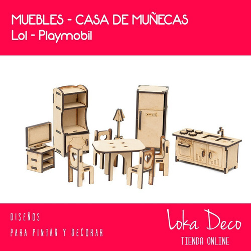 Muebles Comedor Cocina Muñecas Lol Playmovil - Fibro Facil