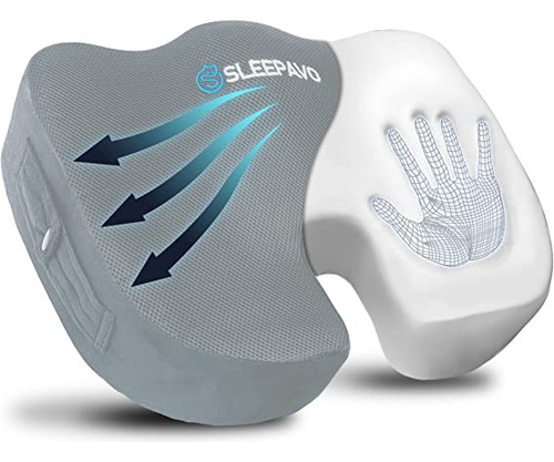 Almohadon Cojin De Espuma Vizcoelastica Para Asiento - Gris