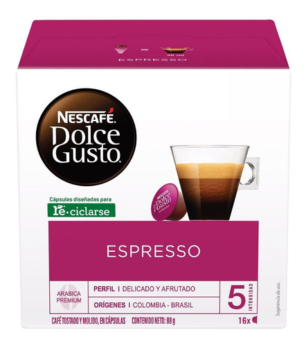 Café Nescafé Dolce Gusto Espresso Con 16 Cápsulas De 5.5g