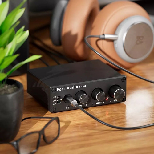 Amplificador Fosi Q4 Estéreo Adaptador E Conversor Áudio Cor Peto