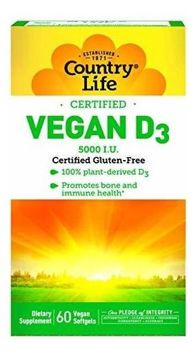 Suplemento - Vida En El Campo Vegano D3 125mcg 5.000 Ui 100%