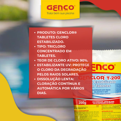Kit 20 Cloro Tabletes Genclor T-200 Genco | Lojão Do Ferro