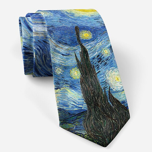 Corbata Van Gogh Diseño Arte Noche Estrellada Hombre O Mujer
