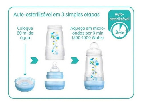 Imagem 4 de 6 de Mamadeira Mam Easy Start Anticolica Neutra 130ml 0 Meses