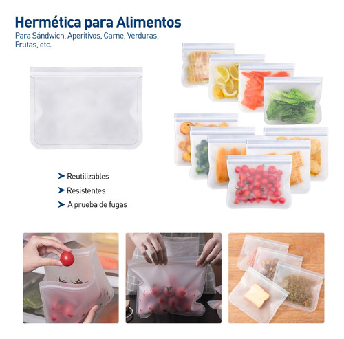 Bolsas Almacenamiento Reutilizables Para Alimentos 100 Pzs