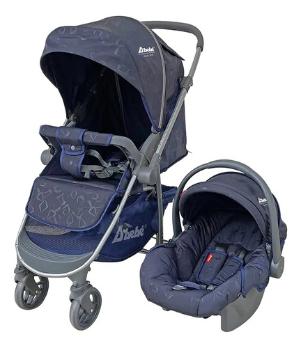 Carreola Para Bebé D Bebe Max Travel System Max Color Azul Chasis Gris