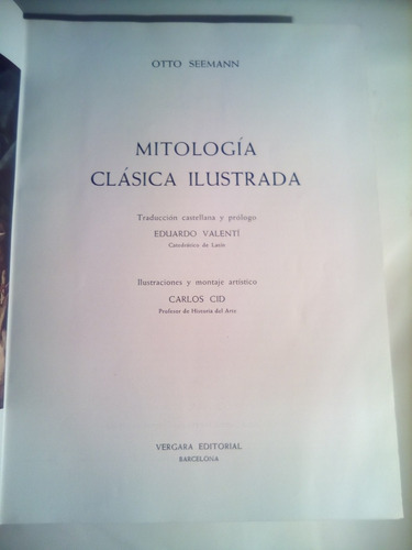 Seemann, Mitología Clásica Ilustrada, Vergara 1960