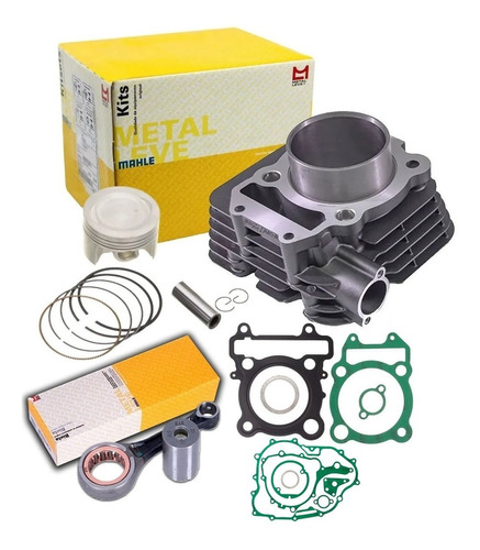 Cilindro Motor Fazer 250 2014 Metal Leve + Biela Junta Motor