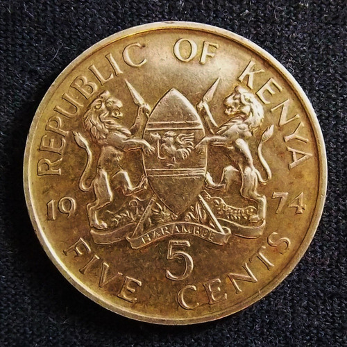 Kenia 5 Cents 1974 Excelente Km 10