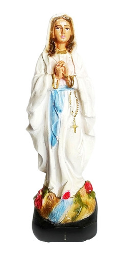 Estatuilla Figura Imagen Virgen De Lourdes En Yeso - 20 Cm
