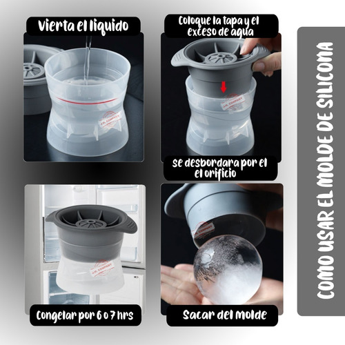Molde Silicon Hielo Forma Esfera Gelatina Chocolate Jl20208 Color Rosa