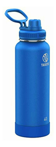 Takeya Actives Botella De Agua De Acero Inoxidable Aislada Color Cobalto
