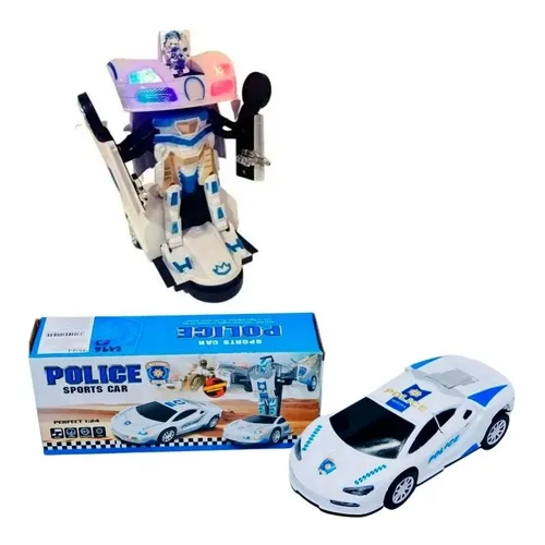 Robot Transformable Carro Policía Movimientos Luces Sonidos