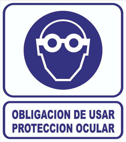 Cartel 22x28 Cm Obligación De Usar Protección Ocular