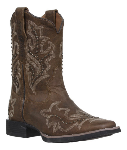 Bota Feminina Marrom Bico Quadrado Cow Way 33795