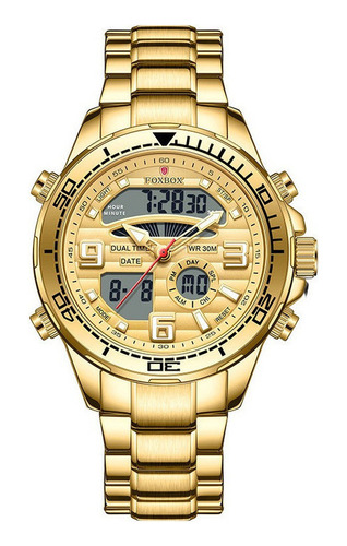 Relojes Foxbox Luxury Chronograph Luminous Para Hombre Color Del Bisel Dorado