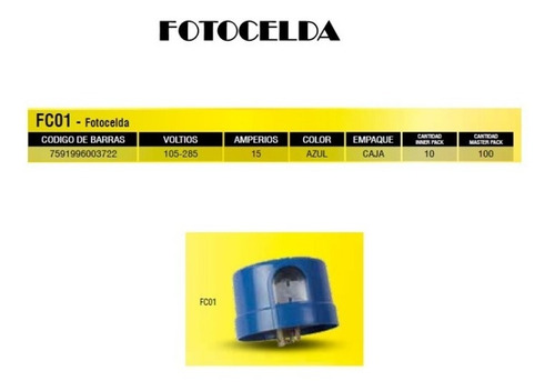 Fotocelda Fotocelula Fotocontrol Lumistar
