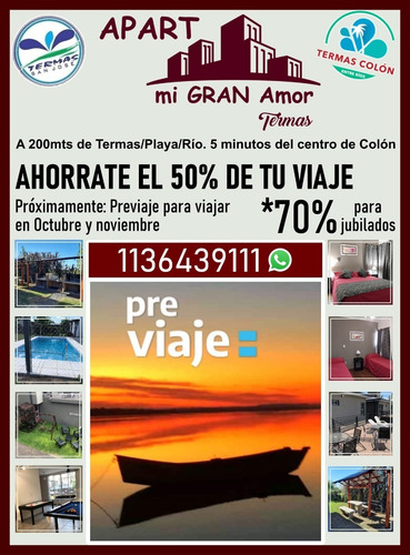 Imagen 12 de 16 de Cabañas Departamentos Termas Rio Playa San Jose Colon Entre Rios