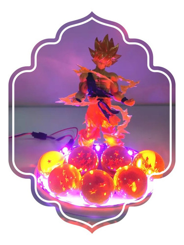 Dragon Ball Goku Super Saiyajin 7 Esferas Do Dragão Led