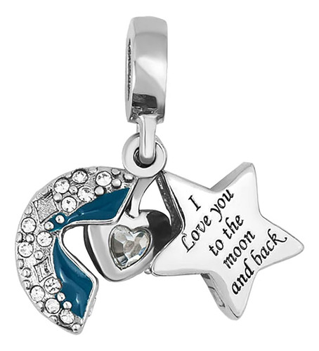 Chili Jewelry I Love You To The Moon And Back Charm Open Blu