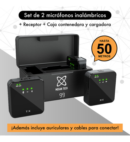 Microfono Usb C Omnidireccional Megan Tech SX63 Compatible con iPhone Premium Color Negro