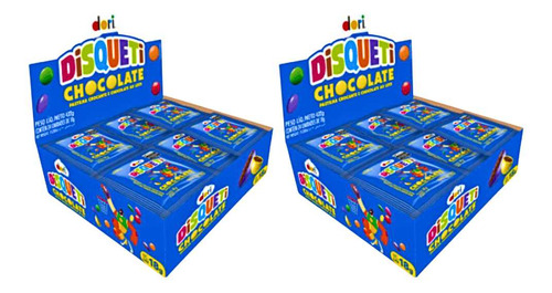 Kit Confeito Chocolate Ao Leite Mm Disqueti Dori 2cx C/ 24un