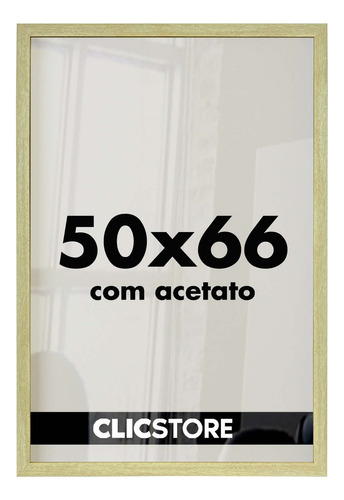  Moldura 50x66 Quadro Acetato Poster Foto Parede Sala Quarto Cor Carvalho Liso 
