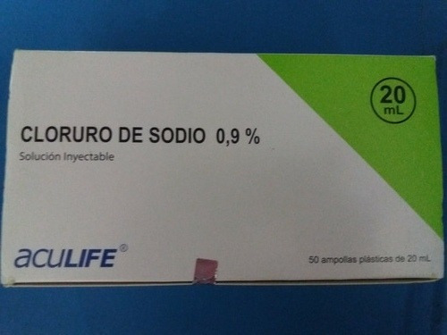 Suero Fisiologico ( Nacl 0,9%)  20ml Caja 100 Ampollas.