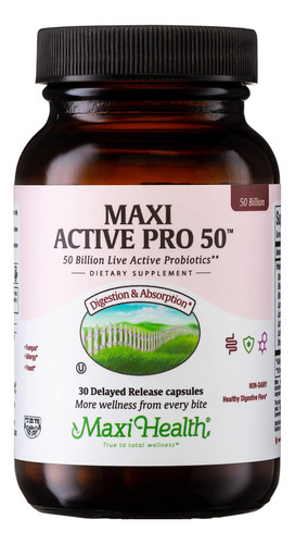 Maxi Health Active Pro-50 Live Probiticos, Ultra Proteccin,