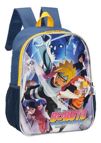 Mochila Escolar Costa Boruto Naruto 2 Modelos Luxcel Cor Amarelo