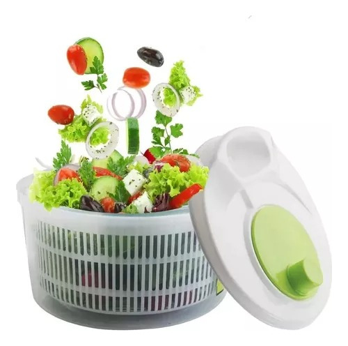 Escurridor Centrifugador Giratorio De Verduras Frutas Blanco