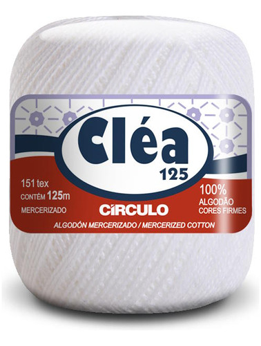 Fio/linha Cléa 125 Tex 151 100% Algodão Merc. 125m-anuncio 2 Cor 8001 - BRANCO