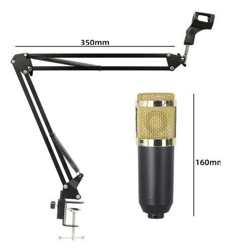 Kit De Microfone Condensador Bm800 Placa De Som Externa Usb