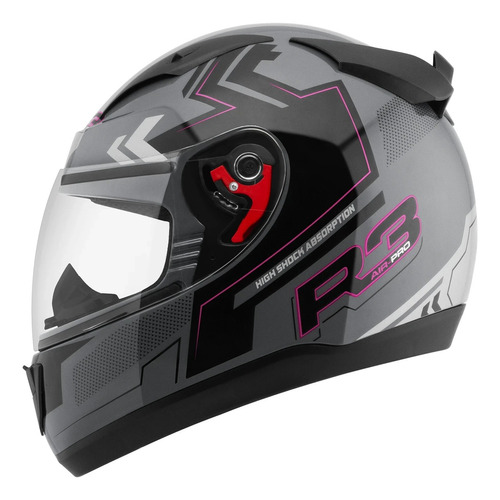 Casco Integral Jett Evo R3 Brillante Rosa T-s Moto Avenida