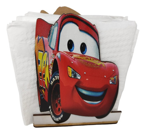 Servilletero, Rayo Mcqueen, Cars 10 Pzs Madera Mdf