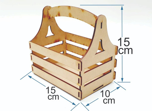 Imagen 2 de 2 de Cajon Verdulero Con Manija 10cm X 15cm Fibrofacil - 10 Unid