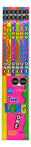 The Long One Chicle Anahuac Sabor Naranja Fresa Manzana Uva Limón y Tutti Fruti 24pz 960g