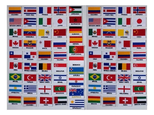 Parches Bordados Países Banderas Mochileros De Viaje Flags
