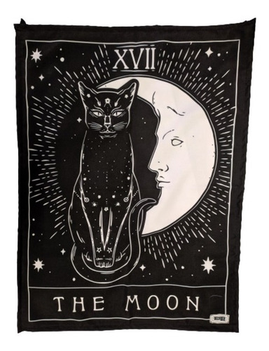 Imagen 1 de 3 de Tapiz Tarot The Moon Cat - Grande