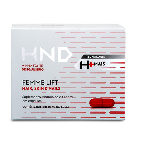 Hnd Femme Lift Hair Skin Nails 60 Cápsulas Hinode Cód 17107