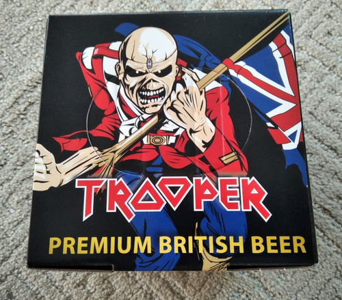 Robinsons Trooper Beer Box Iron Maiden 3 Latas Y 1 Vaso